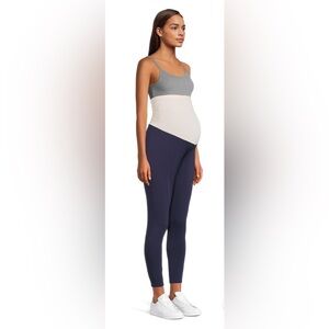 NWT 2 Destination Maternity Navy Core Leggings stretch pants size Large